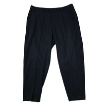 EILEEN FISHER Large Black Casual Pull-on High Rise Cropped Pants W/ Pockets - £26.60 GBP