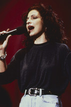 Gloria Estefan in concert pose performing 1980&#39;s 24x18 Poster - $23.99