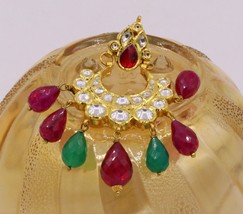 22K Yellow Gold Color Stone Fabulous Design Kundan Jadau Earring Dangling - £4,582.31 GBP