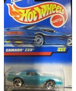 Camaro Z-28 1998 Hot Wheels #822 Mtflk. Teal w/ Three Spokes on Blue/whi... - $144.58 MXN