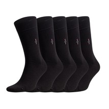 Black Bamboo Dress Socks for Men Soft and Casual 5 Pairs - £14.16 GBP
