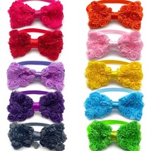 50/100pcs Dog Flowers Bow Ties Rose Style Pet Supplies Dog Accessories Small Dog - £71.48 GBP+