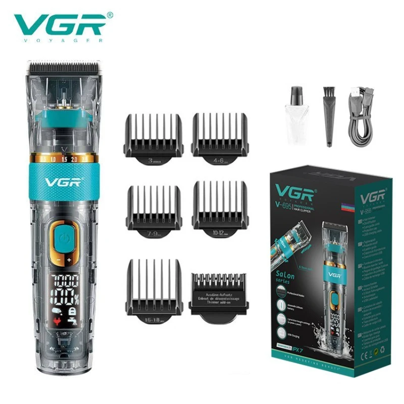 VGR Hair Clipper Waterproof Hair Cutting Machine Cordless Hair Trimmer Portable - £32.58 GBP+