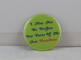 Vintage Novelty Pin - May Not Be Perfect by Parts of Me are Excellent -C... - £11.75 GBP