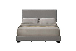 Leandros Queen Bed, Light Gray Fabric - $235.00