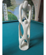 Hand carved Kenyan sculpture SOAPSTONE EMBRACE OF 4 FIGURES 14&quot; [POTT1] - $171.06 CAD