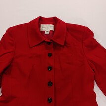 Jones New York Petite Women’s Red Button Up Blazer Jacket Closed Pockets Size 2P image 12