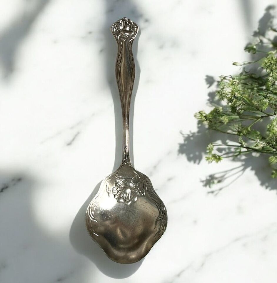 Antique Silverplate Art Nouveau Mystic 1903 Poppy Service Spoon Roger &amp; ... - $14.49