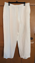 Ruby Rd Women’s Size 18 White Linen Chino Pants Lined Trousers EUC 36x27.5&quot; - £13.75 GBP