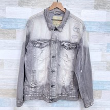 Smoke Rise Denim Co Distressed Trucker Jean Jacket Gray Stretch Mens XXL... - $89.09