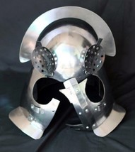 Medieval Armor Helmet Roman Gladiator Prop Perfect Wearable Leather line... - $142.50