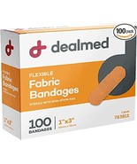 Dealmed Sterile Flexible Fabric Adhesive Bandages – 1x3 Inch – 100/Box - £4.71 GBP