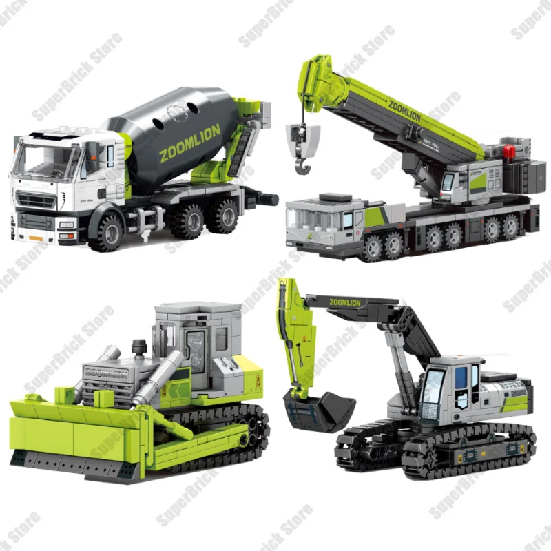 City Engineering Series Building Blocks Concrete Mixer Truck Mobile Cra - £13.75 GBP+