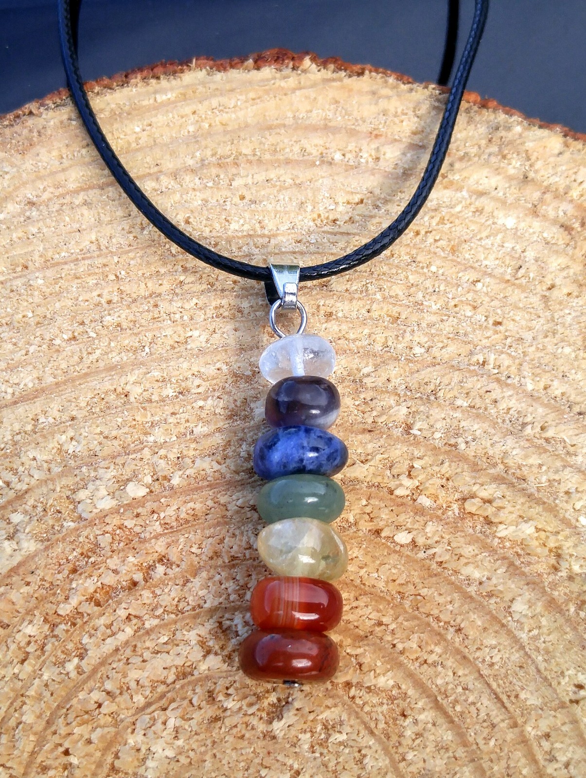 Natural Stone Chakra Pendant Necklace