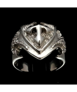 Sterling silver Knights Templar ring Crusader Cross on Dragon shield med... - $115.45 CAD