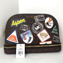 New Michael Kors Aspen Logo Cosmetic Bag  Travel Badges Brushes M8 - £80.29 GBP
