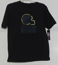 NFL Licensed Cleveland Browns Youth Extra Large Black Gold Tee Shirt - £15.97 GBP
