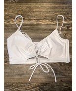 Wild Fable Women&#39;s Lace-Up Longline Bikini Top White Size Medium 8-10. N... - £11.15 GBP