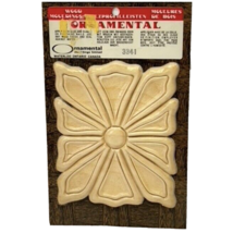 Wood Applique Ornamental Moulding Furniture Wall Accent Floral Rosette 4... - $9.86