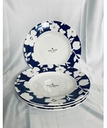 New S/4 KATE SPADE Primrose Drive Floral Cobalt Blue Accent Lunch Plates... - $116.43 CAD