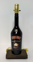 Baileys Irish Cream Salted Caramel Bottle Bar TABLE LAMP Lounge Light Wood Base - £40.67 GBP
