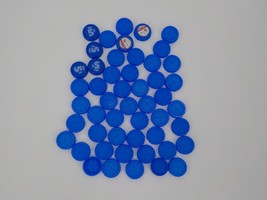 50 QTY PLASTIC MILK BOTTLE SCREW CAPS ROYAL BLUE KIDS ARTS CRAFTS HOBBY ... - $4.99