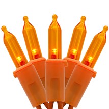 Orange Led Christmas Lights With Orange Wire, 66 Feet 200 Count Ul Certified Com - £43.24 GBP