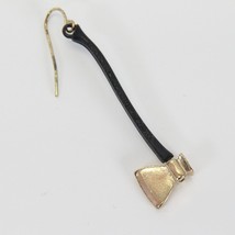 Axe Pierced Earring Single Gold Black 2&quot; Long x 1/2&quot; Wide Fireman Outdoors - $89.98 MXN