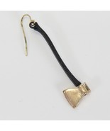 Axe Pierced Earring Single Gold Black 2&quot; Long x 1/2&quot; Wide Fireman Outdoors - $89.85 MXN