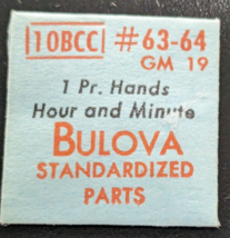 NOS Genuine Bulova 10BCC GM 19 - Set of Hands Watch #63/64 - Gold Tone - Modern - £14.00 GBP