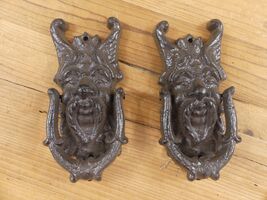 2 Cast Iron Gargoyle Door Knocker Griffin Greek Rustic Brown Victorian R... - €28,65 EUR