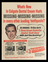 1956 Colgate Dental Cream with Gardol Vintage Print Ad - £11.14 GBP