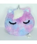 Love2Design Rainbow Pastel Cat Unicorn Soft Glitter Horn Pillow 13&quot; Purp... - £18.13 GBP