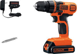 Black+Decker 20V Max Cordless Drill And Driver, 3/8 Inch, Led Battery &amp; Charger - £36.99 GBP