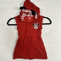 Toddler&#39;s Disney Minnie Mouse Red Hooded Bath Robe Swim Towel Wrap Jumper Suit - £9.00 GBP