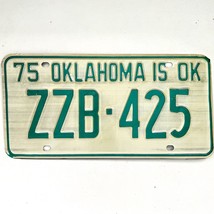 1975 United States Oklahoma Tulsa County Passenger License Plate ZZB-425 - £14.72 GBP