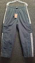 Vtg Nike Sportswear Men&#39;s Sz L Mesh Lined Track Pants Gray White Swoosh NWT - £49.12 GBP