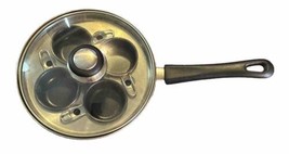 4-Cup Stainless Steel Egg Poacher Pan with Glass Lid Nonstick Egg Cups 8&quot; - £14.65 GBP