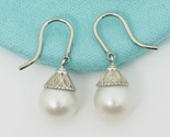 Tiffany Ziegfeld Pearl Earrings 9mm Drop Dangle Hook Posts - $499.00