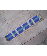 Bracelet: Turquoise, Blue, White Plaid, Peyote Stitch, Tube Clasp - £30.49 GBP