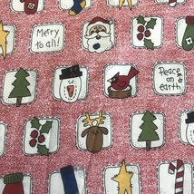 Christmas Fabric Material Picture Peace On Earth Deck The Halls Merry To All BTY - £7.55 GBP