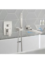 Gotonovo Wall Mount Bathtub Faucet with Hand Shower Faucet Set Tub Filler System - £54.80 GBP