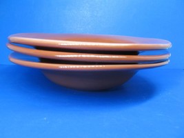 Pottery Barn Sausalito Set Of 3 Orange 10&quot; Rimmed Pasta Soup Bowls VGC - £31.07 GBP
