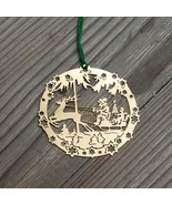 Santa-with-Sleigh Brass-Ornament - $17.56