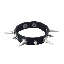 Cool Spike Bracelet Punk Faux Leather Bracelets Goth Girl Boy Bangle Studded Roc - £10.36 GBP