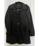 Via Spiga Hooded Light Weight Raincoat Windbreaker Black Medium - £31.97 GBP