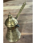 Hand Hammered Brass Turkish Coffee Melting Pot Long Handle Vintage W Lid... - $468.00 MXN