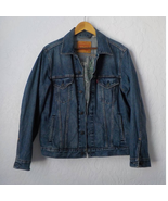 Levis Denim Jacket Men Medium &quot;Leaf it Better...&quot; Embroidery Trucker Blu... - £39.11 GBP