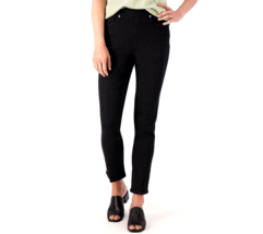 Isaac Mizrahi True Denim Pull On Slim Leg Ankle Jeans- Black, Petite 10 - £21.33 GBP