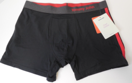 Tommy John Men&#39;s Large Cool Cotton Trunks Black Red Underwear New Pima C... - $29.65